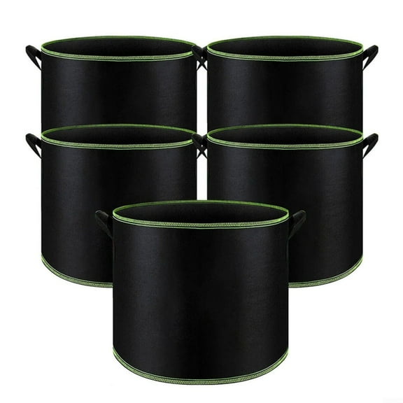 5-Pack 20 Gallons Grow Bags - Thickened Aeration Nonwoven Fabric Pots with Handles - Ideal Cloth Pots for - Planters Accessories, Garden Vegetables Supplies