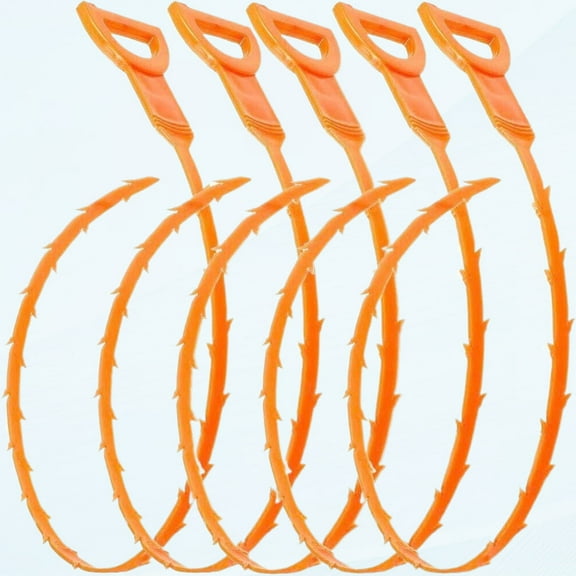 5 Pack 20 Inch Drain Snake Drain Cleaning Tool Hair Drain Compatible Unclog Shower Drain Hair Trap
