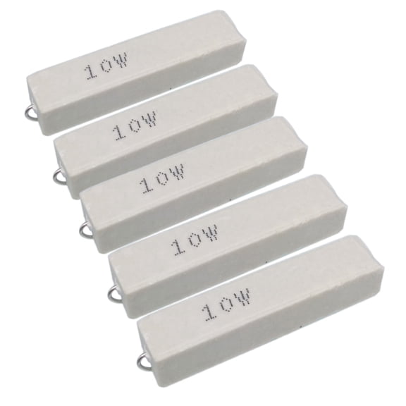 5-Pack 25 Ohm 10W Axial Ceramic Cement Power Resistor, 25J 5% Tolerance for High Power Circuits
