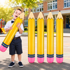 5 Pack 27-Inch Large Inflatable Pencil Balloons, Jumbo Blow Up Pencils for Back to School Classroom Decor, Graduation Party and Photo Booth Props