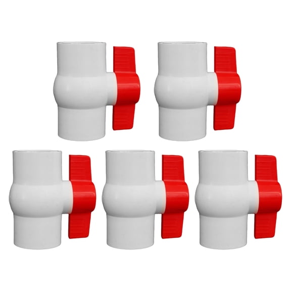 Pack of 5 Sturdy PVC Round Valves 2Inch Slip Socket Designs Portable for Water Treatments and Agricultural Irrigation