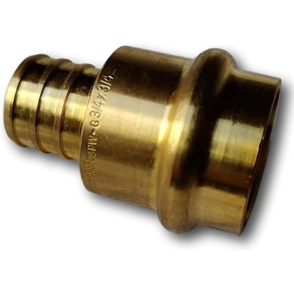 5-Pack 3/4 Inch Brass PEX Press Fit Coupling Connector for Plumbing, HVAC, Water Lines (Compatible with 3/4" Press Systems)