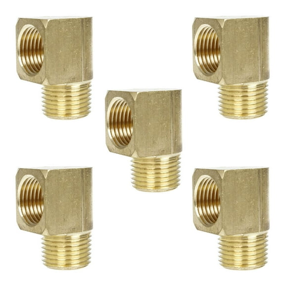 5 Pack 3/4" Male NPTF x Female NPTF 90 Degree Street Elbow Solid Brass Fitting