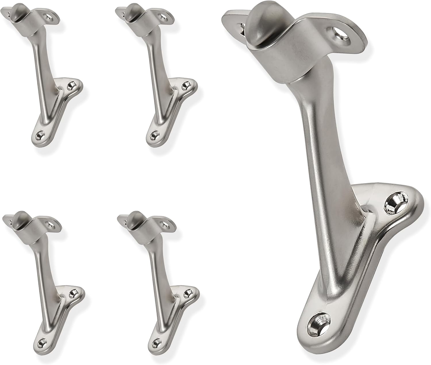 F Bracket Railing 5 Pack 3 Inch Hand Rail Bracket Brushed Satin Nickel Stair Brackets ...