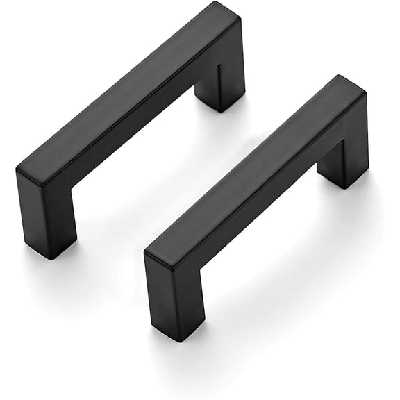 5 Pack 3 Inch Kitchen Square Cabinet Handles Matte Black Cabinet Pulls Black Drawer Pulls Kitchen Cabinet Hardware Kitchen Handles
