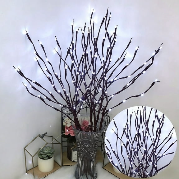 5 Pack 30 Inch Brown Lighted Willow Branches, 20 LED Battery Operated Artificial Twig Lights for Indoor & Outdoor Romantic Home Decor