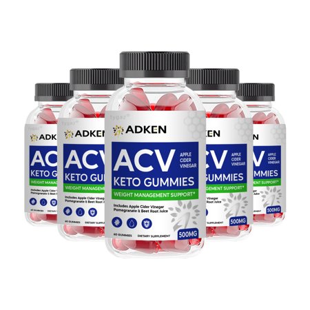 (5 Pack, 300 Gummies) Adken Gummies - Adken Keto Weight Support Gummies 