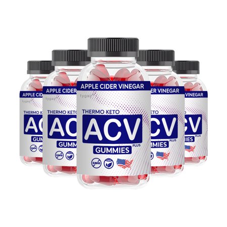 (5 Pack, 300 Gummies) Thermo Gummies - Thermo Keto + Apple Cider Vinegar Gummies 