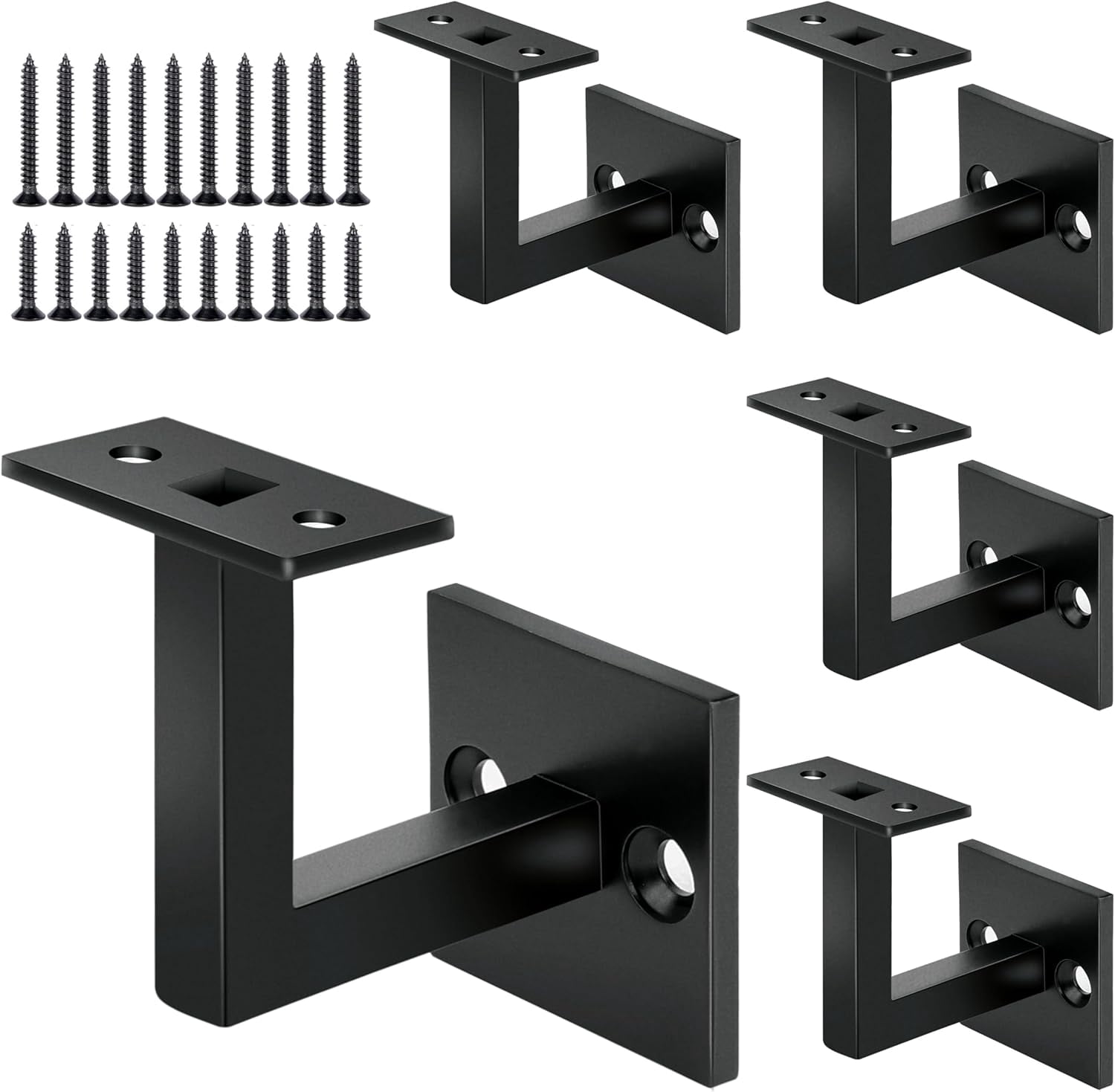 Straicease Thread Bracket 5 Pack 304 Stainless Steel Handrail Bracket for Staircase , Square ...