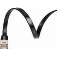 thumbnail image 1 of 5-Pack 30FT Cat7 Flat Ethernet Cable U/FTP Shielded Gold-Plated RJ45 Copper Network Patch Cord – 10 Gigabit High-Speed LAN Cable (Black), 1 of 5