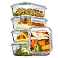 thumbnail image 1 of 5-Pack 35oz Glass Food Storage Containers with Airtight Lids - Reusable Lunch Preservation Boxes - Oven/Microwave/Freezer/Dishwasher Safe for Kitchen, 1 of 8