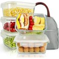 5 Pack 36.8oz Glass Food Storage Container Meal Prep Containers