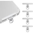 thumbnail image 1 of [5-Pack] 360° Rotatable Metal Phone Tether Tab, Ultra-Thin Stainless Steel Lanyard Patch for All Full-Coverage Cases, Universal Cell Strap Replacement Connector - Silver, 1 of 5