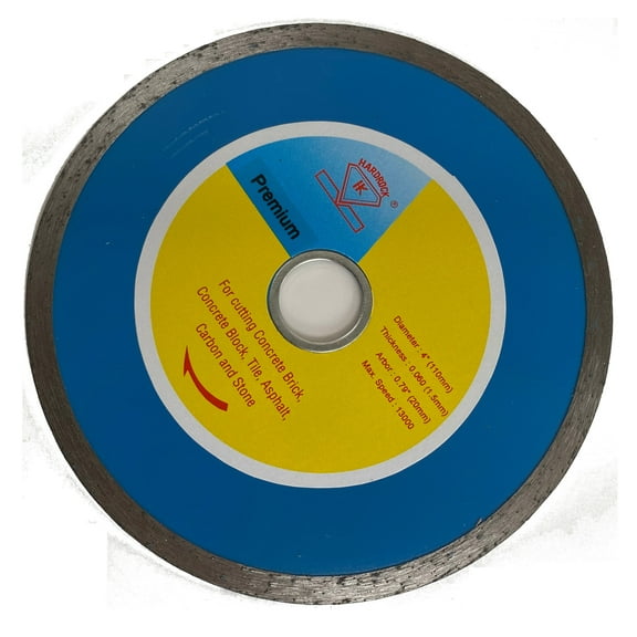 5-Pack 4-Inch Premium Continuous Diamond Saw Blade for Cutting Concrete, Bricks, Tile, Asphalt, Carbon, Porcelain & Stone, Dry/ Wet Cutting