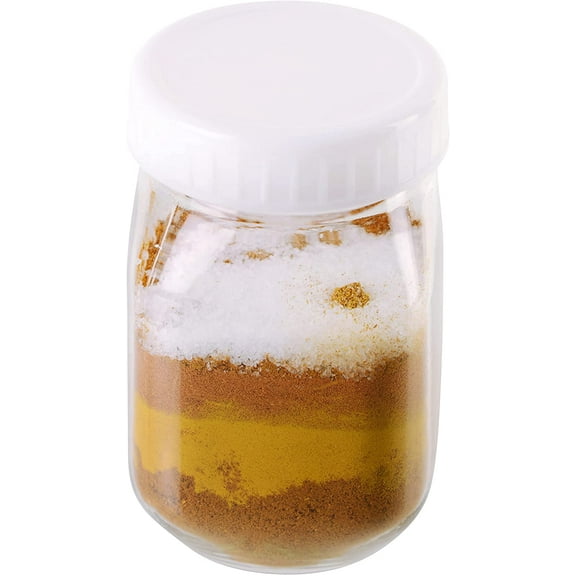 5 Pack 4 Oz Clear Plastic Mason Jars with Ribbed Liner Screw On Lids - Clear Plastic Containers with Lids Wide Mouth BPA Free, PET Plastic, Baking, Pudding, Slime, Bulk Storage, Food Storage