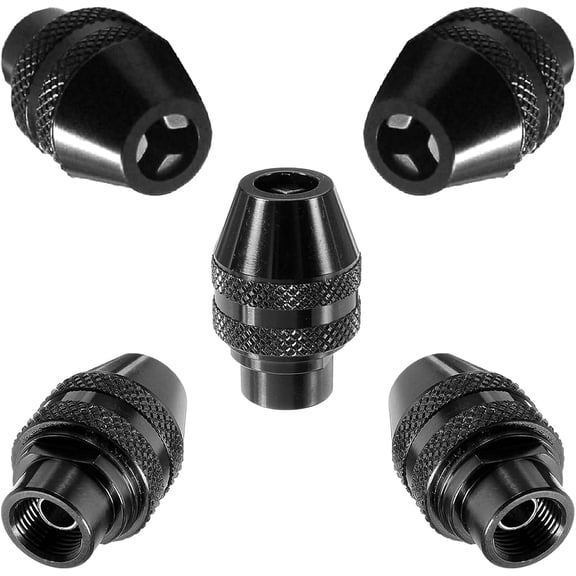 5-Pack 4486 Quick Change Keyless Chuck Adapter Kit Replacement for Dremel Rotary Tools 1/32" to 1/8" Shank, All-Metal 3-Jaw Chuck for Models 3000, 4000, 7700, 8200, 395, 4300