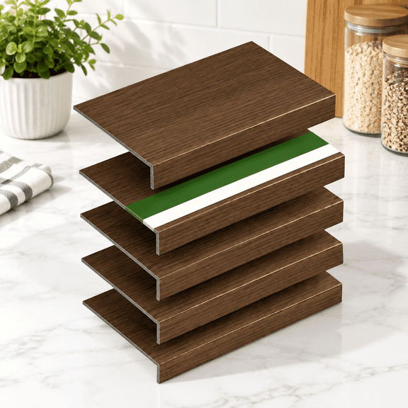 5 Pack 46x12in Wire Shcover For Pantry Closet Kitchen - Waterproof Faux Wood-look Rack Covers Shelves Multiple No-tooltallation