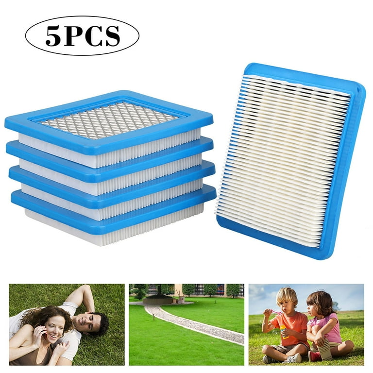 5 Pack 491588S Air Filter Replacement for Briggs Stratton 491588 4915885 Flat OEM Air Cleaner Cartridge Lawn Mower Air Filter