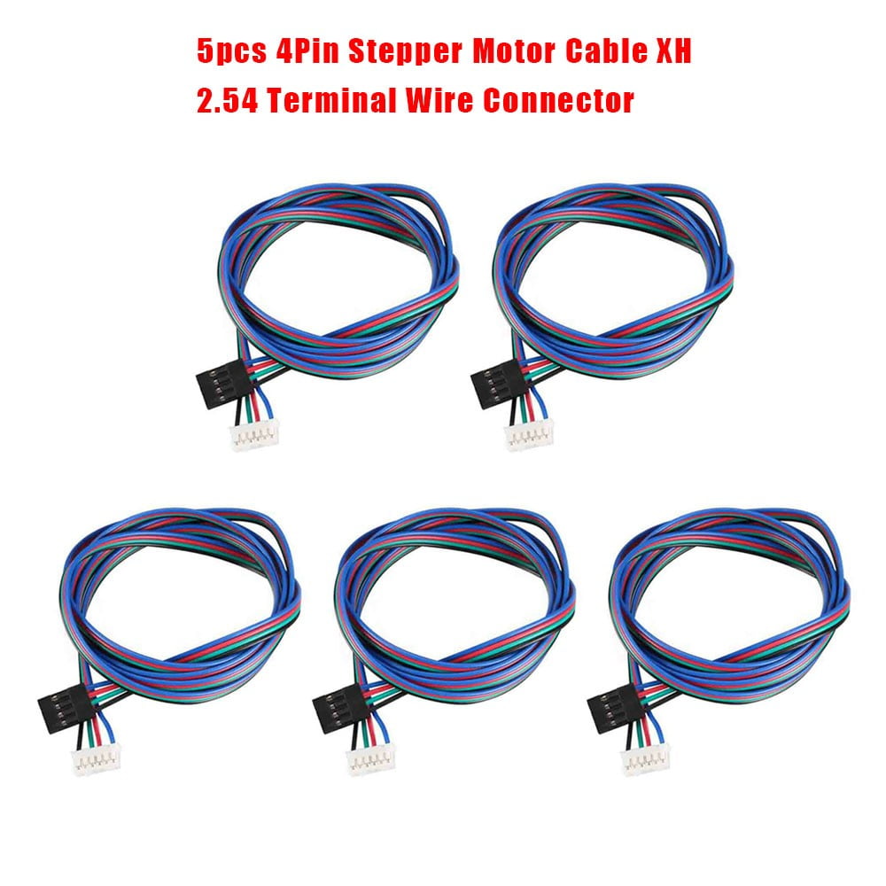 5 Pack 4Pin Stepper Motor Cable Set With Xh2 54 Terminal Wire Connector ...