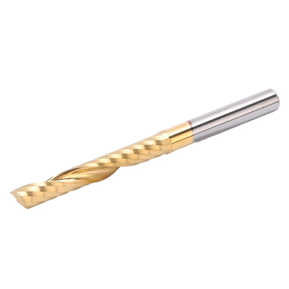5-Pack 4mm HSS Titanium Coated Single Flute End Mill, 28mm Cut Length, 4mm Shank for Aluminum Brass Copper CNC Milling 5PCS steel