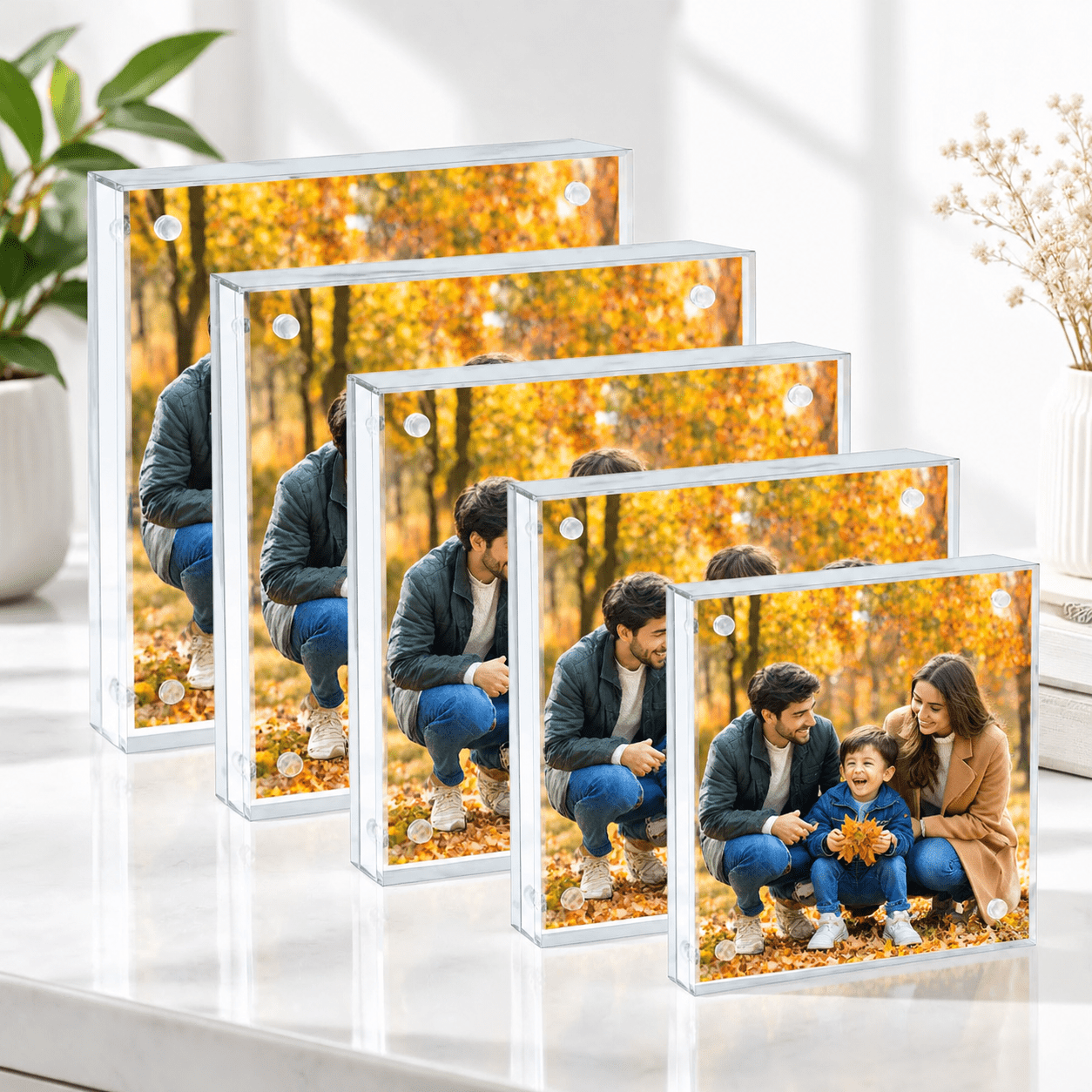 Fire Frame For Frame 5 Pack 4x4 Picture Frames - 20% Thicker Double Sidedic Frame With Uv ...