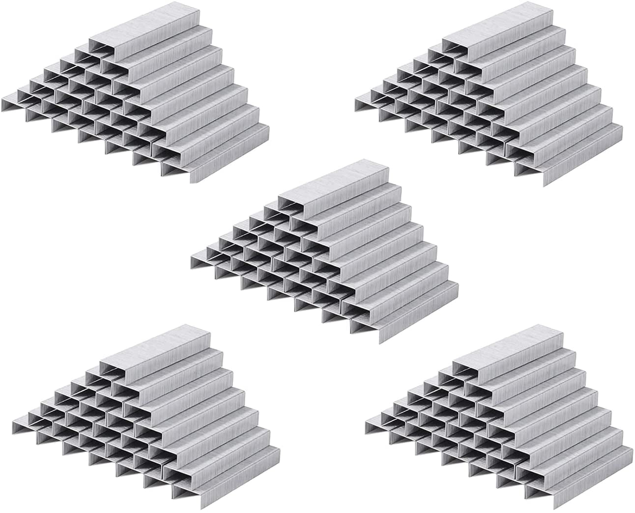 5 Pack of 5,000 Count Standard Staples, 26/6, ¼” Leg Length, Chisel Point Tips, Jam Free Staples, Fits All Standard Desktop Office Staplers, Best Office Products.Silver.