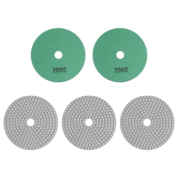 5 Pack 5-Inch Grit 2000 Diamond Polishing Pads Wet/Dry for Stone Concrete Marble Quartz