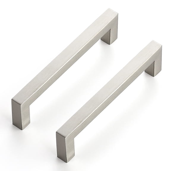 5 Pack 5 Inch Kitchen Square Cabinet Handles Brushed Nickel Drawer Pulls for Cupboard Hardware