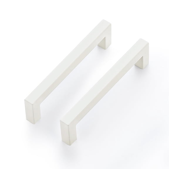 5 Pack 5 Inch Kitchen Square Cabinet Handles Brushed Nickel Drawer Pulls for Cupboard Hardware