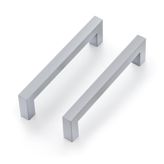 5 Pack 5 Inch Kitchen Square Cabinet Handles Brushed Nickel Drawer Pulls for Cupboard Hardware