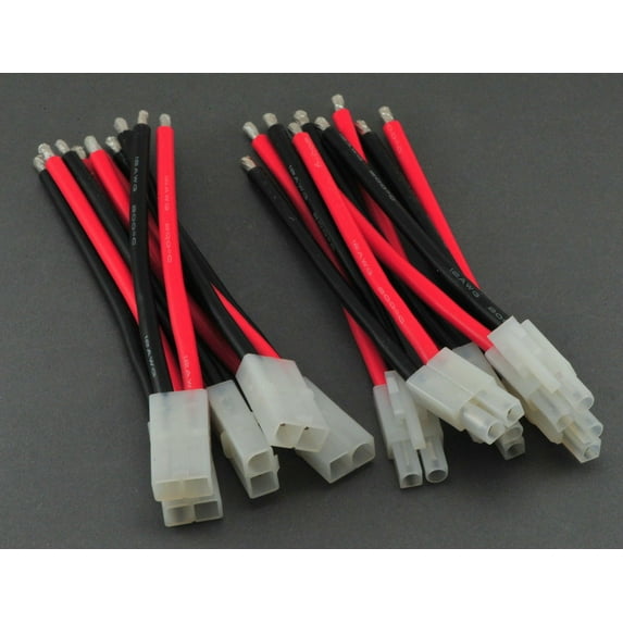 5 Pack: 5 Pairs Tamiya Male / Female Connectors / Adapters with 10CM 12awg Wire