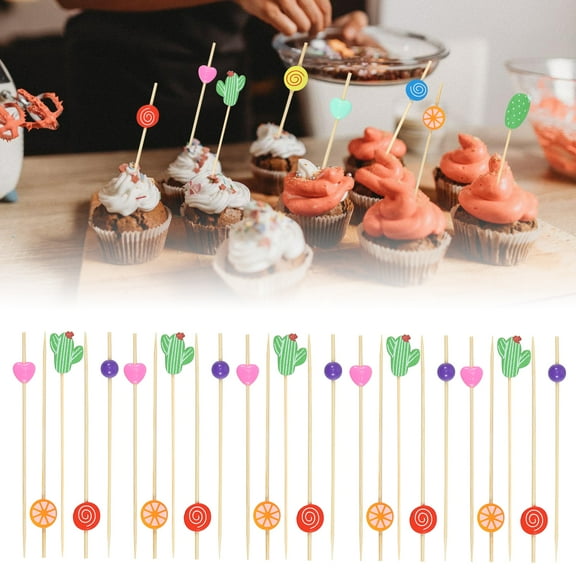 5 Pack 500 Pcs Colorful Cocktail Picks Environmentally Friendly Toothpicks for Appetizers Decorative 4.72inch Food Picks Disposable Save Cleaning Time Cocktail Picks for Food Sandwich Fruits Party