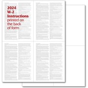 5 Pack - 500 Sheets W-2 4-Up Employee Tax Forms, "Instructions on Back" for 2024, for Laser/Inkjet Printer. Compatible with QuickBooks and Accounting Software ETC