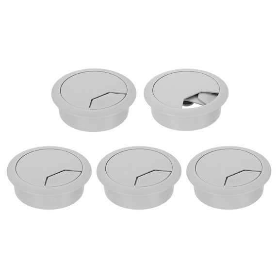 5 Pack 50mm (1.97 Inch) Desk Grommet, Plastic Cable Hole Cover, Wire Cord Cable Organizer, Gray