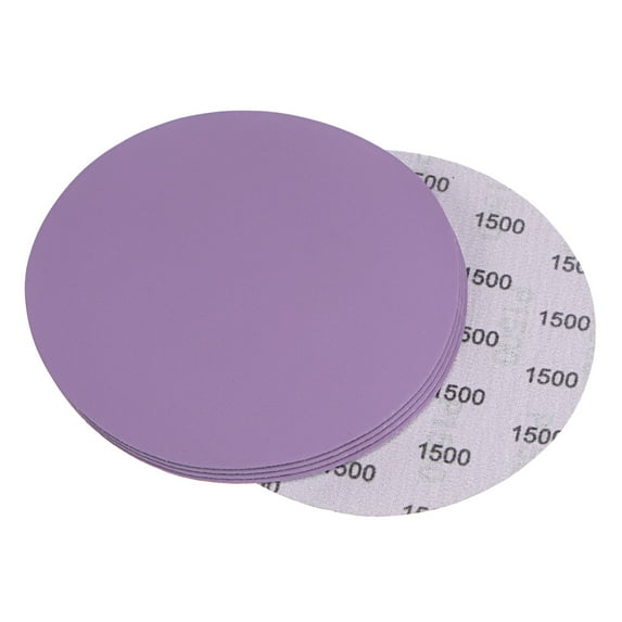 5 Pack 6-Inch Purple Sanding Discs 1500 Grits Hook & Loop Professional Aluminum Oxide Sandpaper