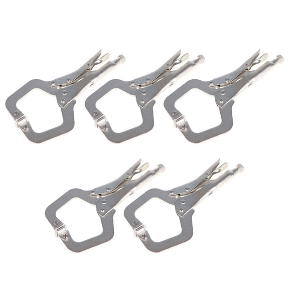 5 Pack 6" Locking C Clamp Pliers With Entrained Rotary Gasket