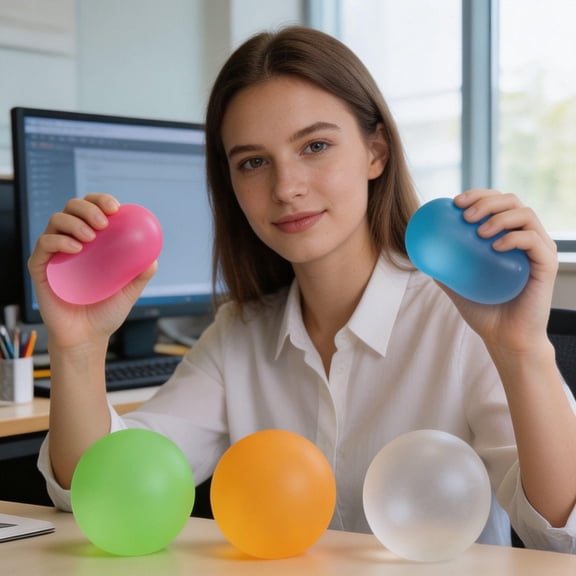 5-Pack 6cm Squishy Stress Balls – Slow-Rising Fidget Toys for Anger Release & Relaxation,Sensory Calming Squeeze Balls for Office Desk Decor,Gift for Adults Teens Kids