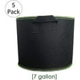 thumbnail image 1 of 5-Pack 7 Gallon Grow Bags - Aeration Heavy Duty Thickened Nonwoven Fabric Pots with Handles (Green Stitch), 1 of 6