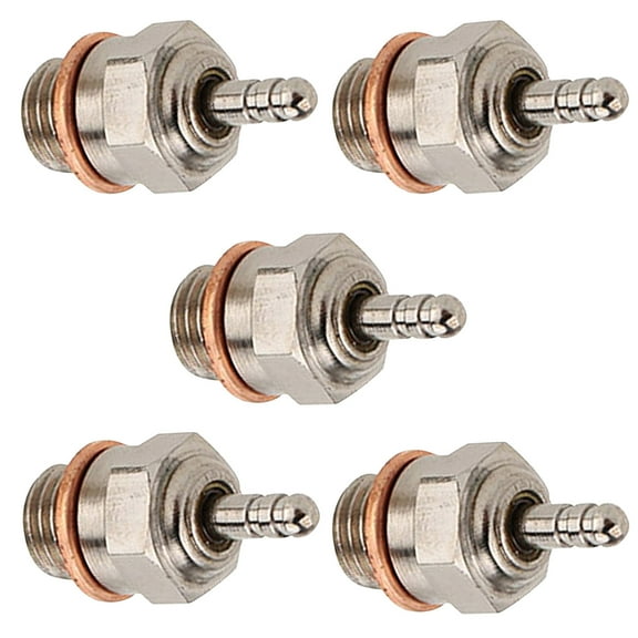 5-Pack 70117 No.4 Hot Glow Plug for RC Car Models for 5% - 40% Nitro Fuels, Medium Heat Range