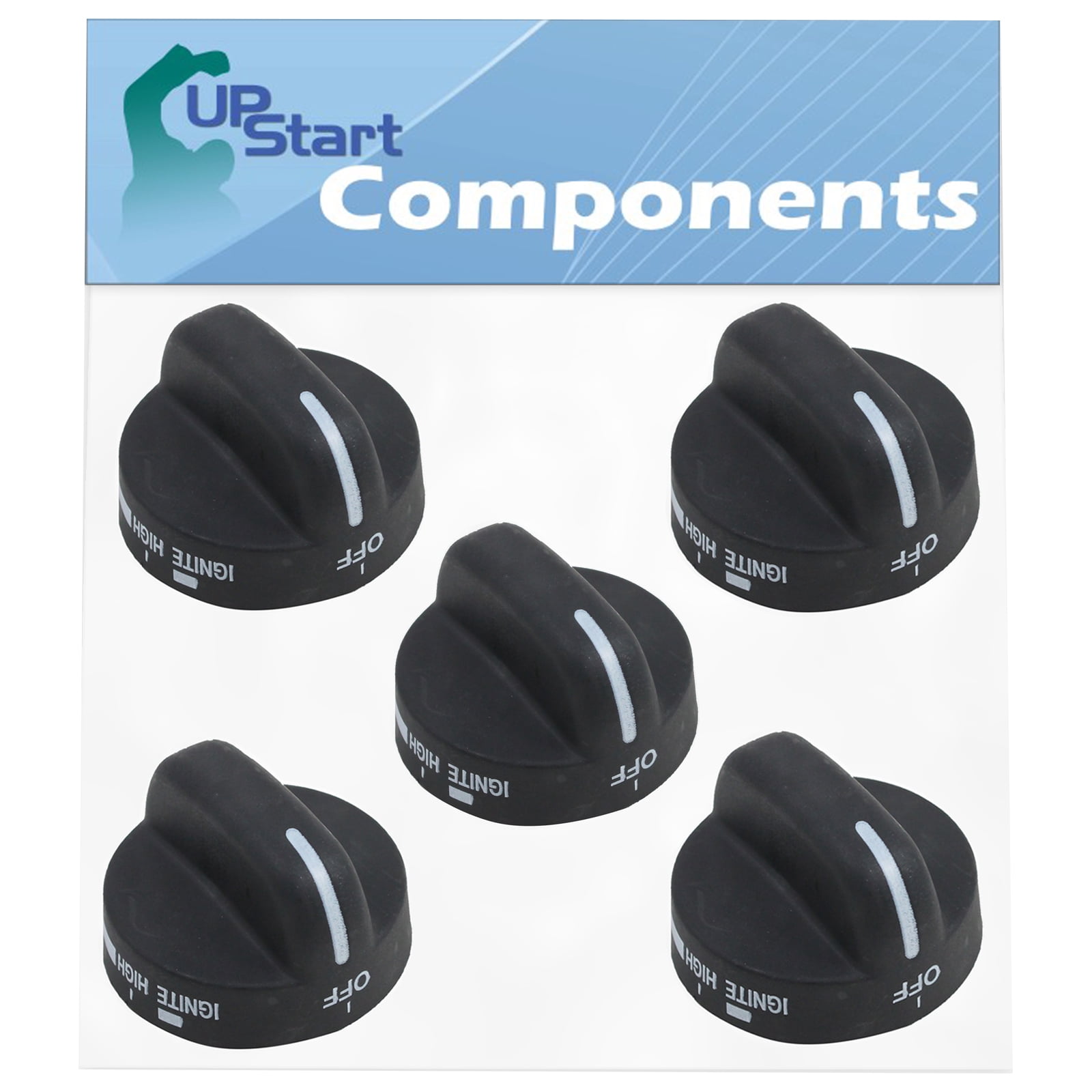5 Pack 8273103 Range Burner Knob Replacement for Amana Agr5630bds1, Whirlpool Wp8273103, Whirlpool 8273103, Whirlpool Sf368leps0, Whirlpool Sf368leps1, Whirlpool Sf368lepb0, Whirlpool Sf368lepb1