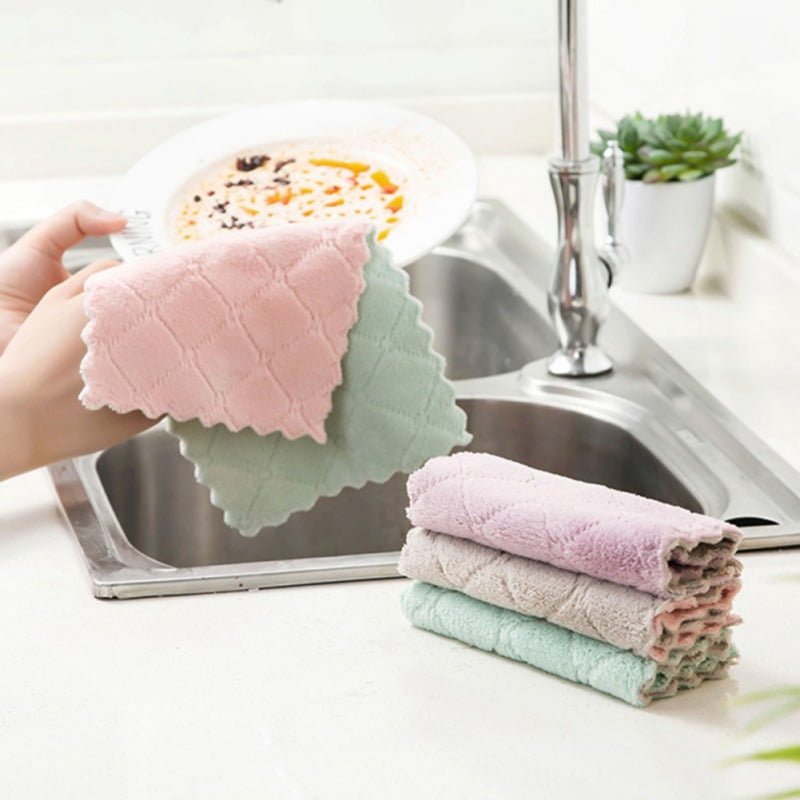 Kitchen Dish Cloths Towels Microfiber Washcloths Lint Free Absorbent Fast  Drying