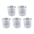 thumbnail image 1 of 5 Pack 9.7 Inch Clear Nursery Pots with Drainage Holes, Transparent Pots for Planting, Starting Pots for Succulents Orchids Indoor Outdoor, 1 of 8