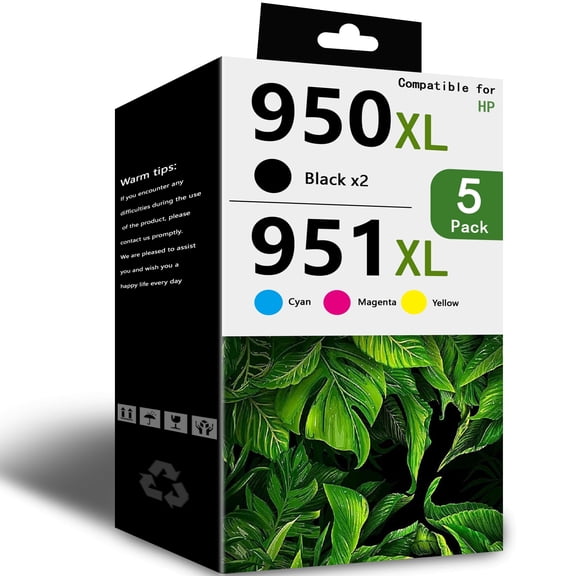 5 Pack 950XL 951XL Ink Cartridge Compatible for HP 950XL 951XL Ink Cartridge for OfficeJet 271dw 276dw Printer