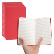 5 Pack A6 Notebook, A6 Journal Mini Notebook Pocket Kraft Memo Notepads Wide Ruled Lined Sketchbook Small 3.5x5.5 Inch 30 Sheets for Men Women Office Supplies Travelers,Red