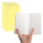 5 Pack A6 Notebook, A6 Journal Mini Notebook Pocket Kraft Memo Notepads Wide Ruled Lined Sketchbook Small 3.5x5.5Inch 30 Sheets for Men Women Office Supplies Travelers,Light Yellow