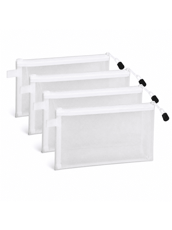 5 Pack A6 Travel Document Organizer Bags, Small Translucent Mesh Zipper Pouches for Passports, Boarding Passes, ID Cards, Receipts and Tickets