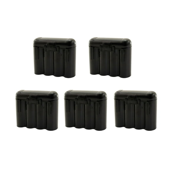 5 Pack AA / AAA / CR123A Black Battery Holder Storage Cases