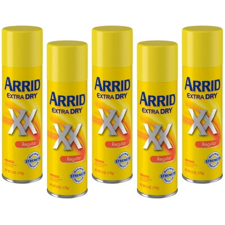 5 Pack - ARRID Extra Dry Anti-Perspirant Deodorant Spray Regular 6 oz Each