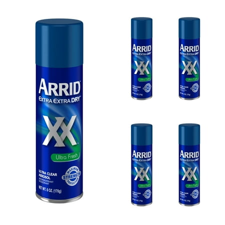 5 Pack ARRID XX Ultra Clear Anti-Perspirant Deodorant Spray Ultra Fresh 6oz Each