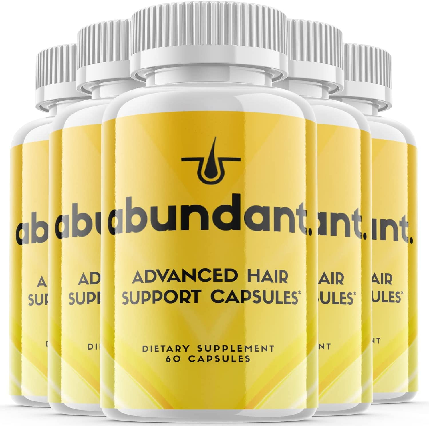 (5 Pack) Abundant - Dietary Supplement for Hair Support - Revive and Nourish Hair Growth Advanced Formula - Boost Shine & Thickness - 300 Capsules